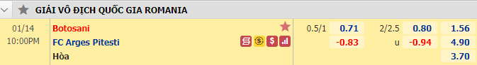 Nhận định bóng đá Botosani vs Arges, 22h00 ngày 14/1: VĐQG Romania