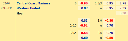 Nhận định bóng đá Central Coast vs Western United, 14h10 ngày 07/02: VĐQG Australia