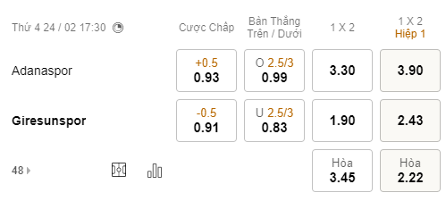 Nhận định bóng đá Adanaspor vs Giresunspor, 17h30 ngày 24/2: Hạng 2 Thổ Nhĩ Kỳ