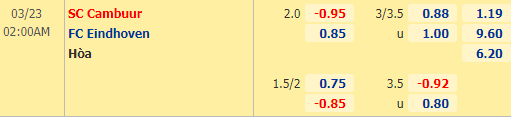 Nhận định bóng đá Cambuur vs FC Eindhoven, 02h00 ngày 23/3: Hạng 2 Hà Lan