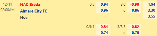 Nhận định bóng đá NAC Breda vs Almere City, 02h00 ngày 11/12: Hạng 2 Hà Lan