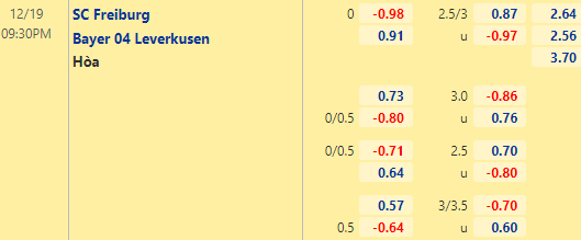 Nhận định bóng đá Freiburg vs Leverkusen, 21h30 ngày 19/12: VĐQG Đức