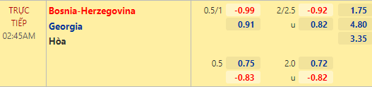 Nhận định bóng đá Bosnia vs Georgia, 02h45 ngày 26/03: Giao hữu quốc tế