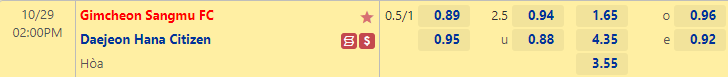 Nhận định bóng đá Gimcheon Sangmu vs Daejeon Citizen, 14h00 ngày 29/10: VĐQG Hàn Quốc
