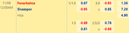 Nhận định bóng đá Fenerbahce vs Sivasspor, 00h00 ngày 08/11: VĐQG Thổ Nhĩ Kỳ