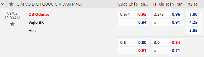 Nhận định bóng đá Odense vs Vejle, 0h00 ngày 2/9: VĐQG Đan Mạch