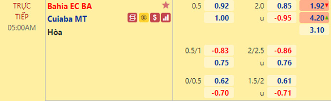 Nhận định bóng đá Bahia vs Cuiba, 05h00 ngày 22/11: VĐQG Brazil